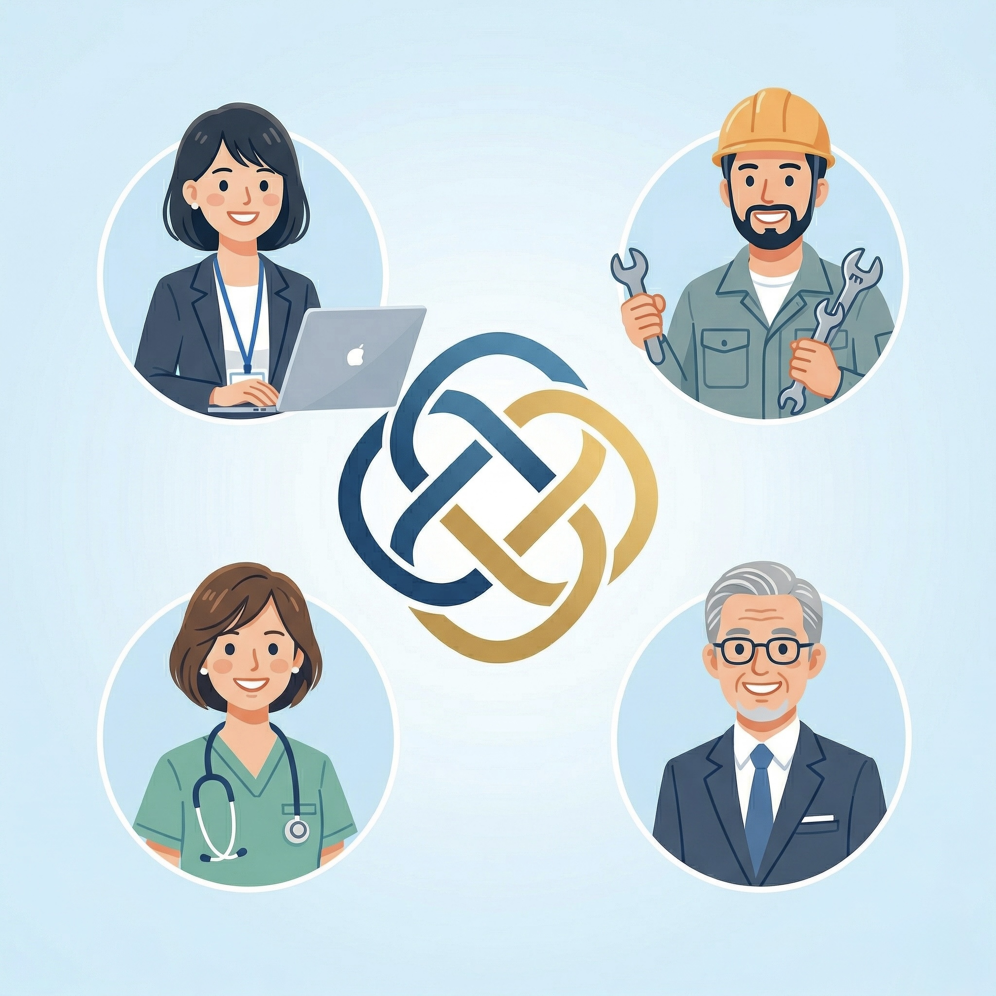 年齢・職種マッチのイラスト