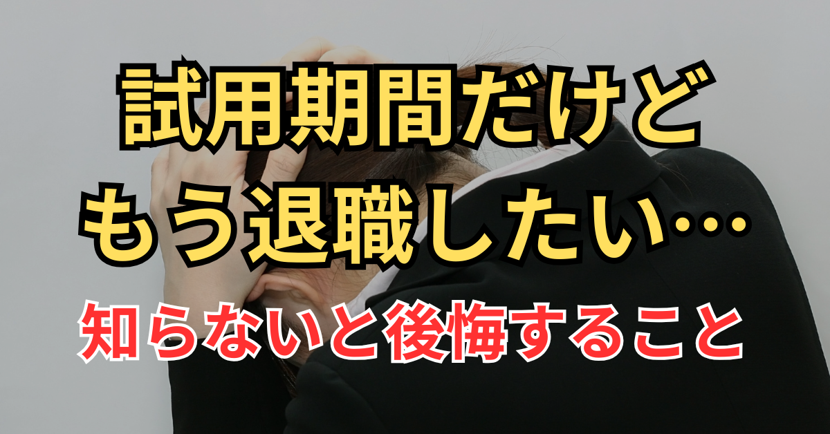 「試用期間 退職 したい」のファーストビュー画像