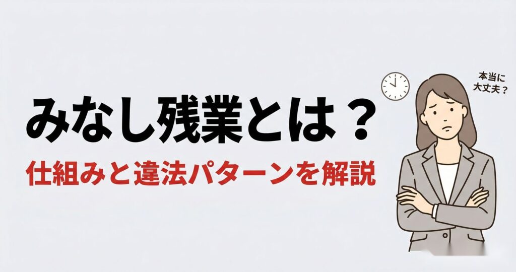 みなし残業とは？仕組みと違法パターンを解説